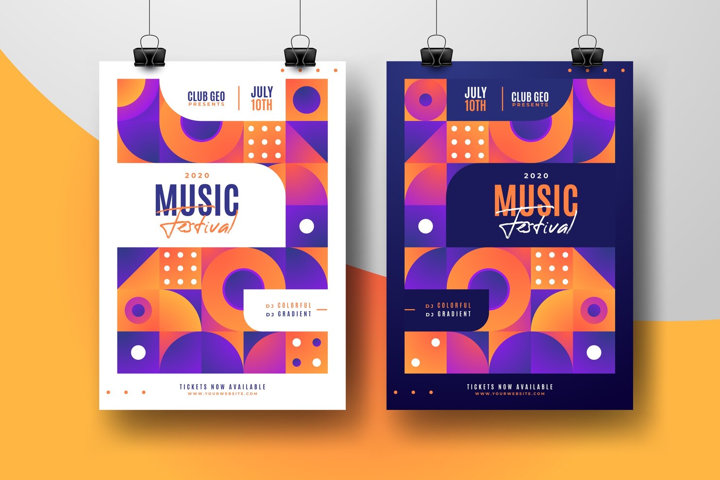 abstract music festival poster template set 52683 35944